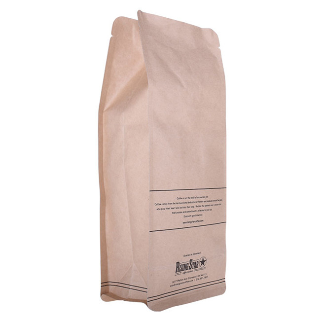 Custom Made Cheap Hot Sale Box Bottom Biodegradable Kraft Paper Bag