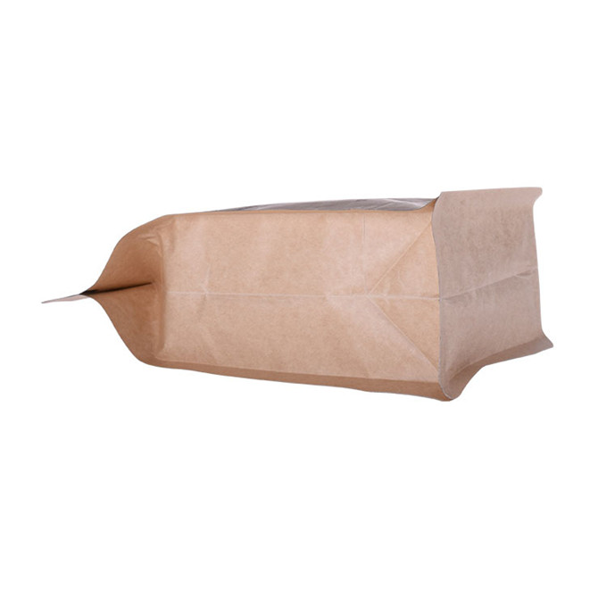 Laminated recyclable paper coffee bag with valve in box shaped packaging