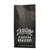 Customized Print Eco Zip Flat Bottom Coffee Bag Black Wholesale