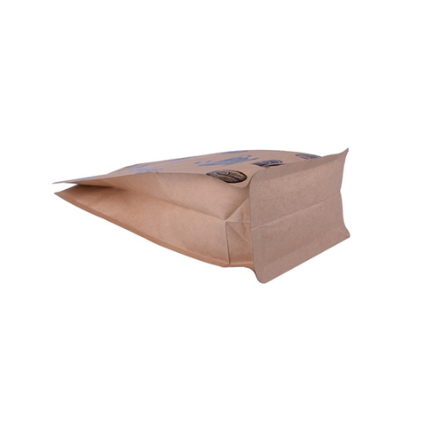 High Quality Sustainable Box Bottom Brown Paper Food Bag Wholesale