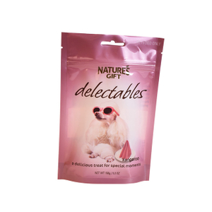 Recyclable custom stand up pet food bag packaging with zipper