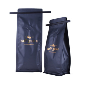 Sustainable package with box bottom for 12oz coffee