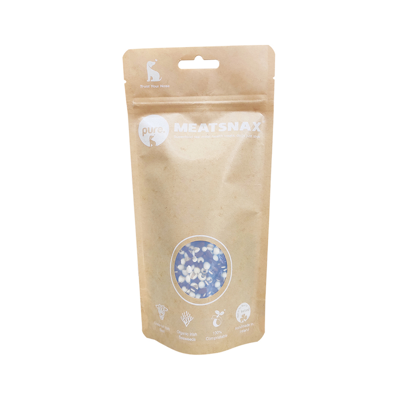 Custom Printing for Pet Food Home Compostable Packaging Stand Up Kraft Paper Bag with Window