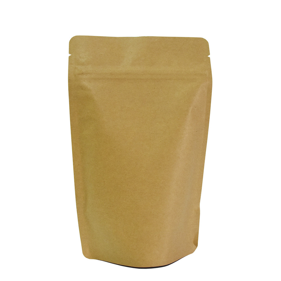 Compostable Brown Kraft Paper Stand up Pouch Coffee Packaging Bags 