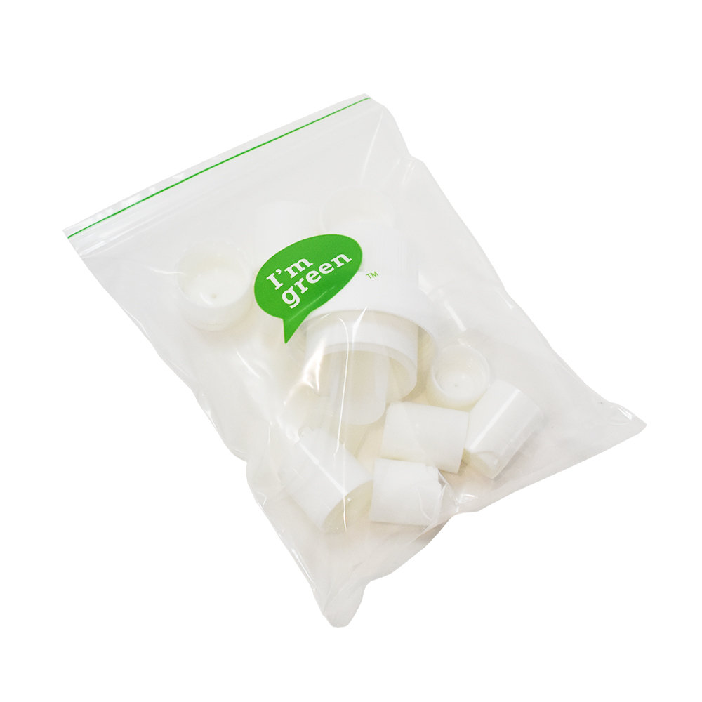 Bio-Based Green LDPE Clear Flat Pouch with 100% Recyclable Zipper