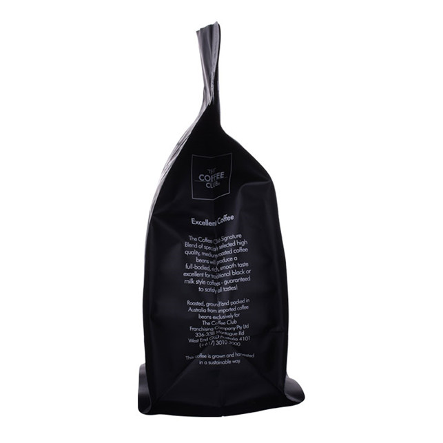 Custom print coffee bag with block bottom recycled material