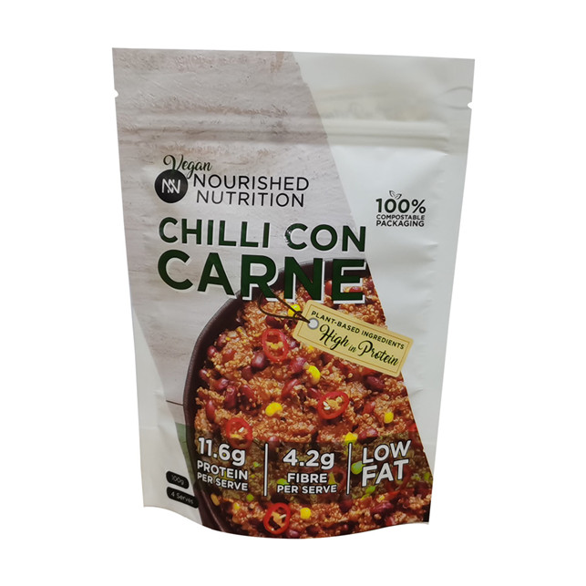 Custom bag for salad cooked food retail packaging biodegradable