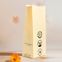 Plastic-free Custom Printed Flat Bottom Brown Paper Sos Bag for Climbing Chalk Powder