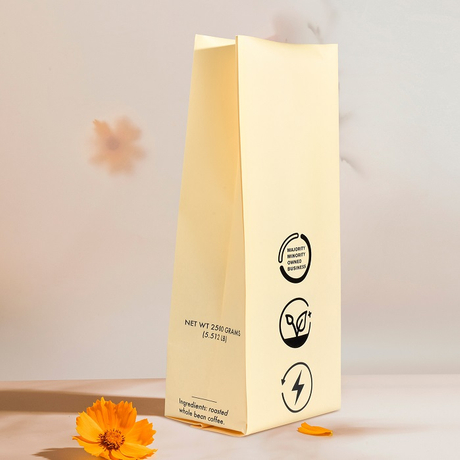 Plastic-free Custom Printed Flat Bottom Brown Paper Sos Bag for Climbing Chalk Powder