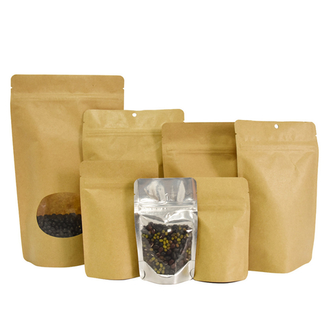 Perfect Service Heat Seal Sealable Food Stand Up Pouches Bags Kraft Cleanroom Packaging Supplies