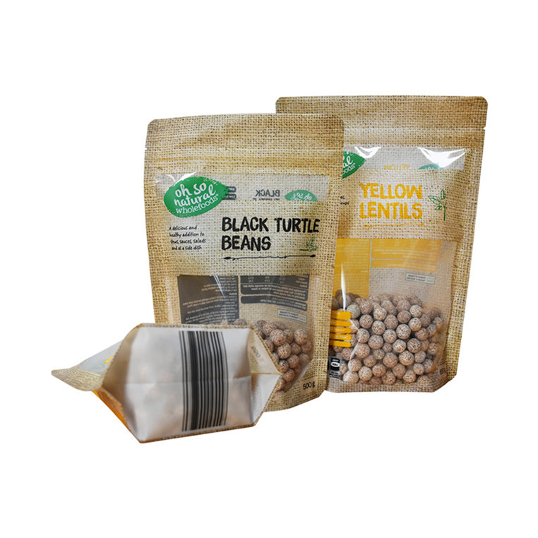 Wholesale Aluminium Foil Stand Up Pouch Made From Bio-based Plastic Paper Food Bag
