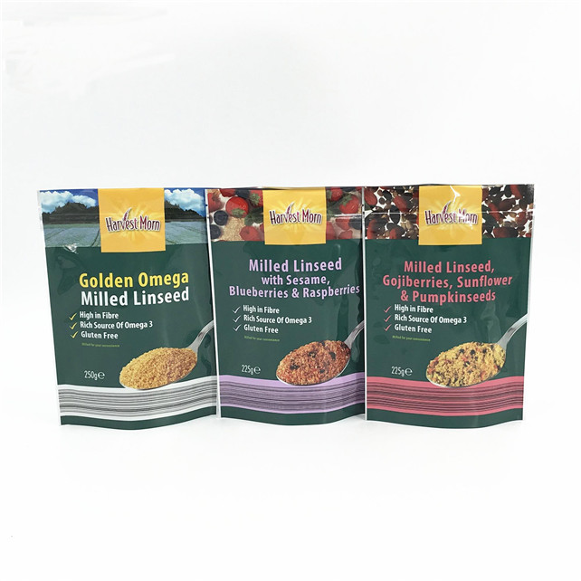 Cello gusset Colourful oatmeal bag peanut butter oatmeal protein bag