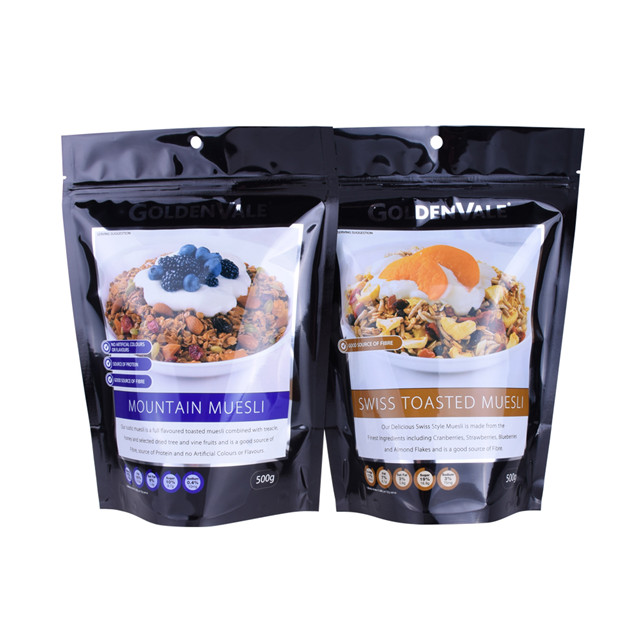 Flat cello bags coloured ziplock bags oatmeal smoothie bag oatmeal banana pancakes bag energy bars packaging