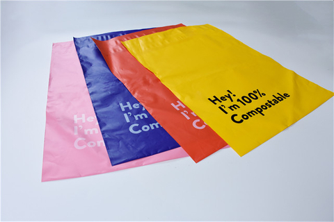 Whoesales compostable green packaging mailer bags with bubble