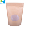 Compostable standup kraft stock bags with semi-clear window