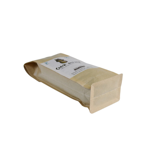 Matte Printing K-seal Flat Bottom Tin Tie Biodegradable Packaging 4 Oz Coffee Bag
