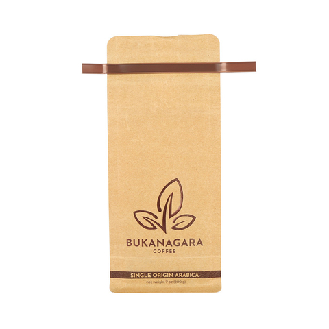 High Quality 100% Compostable Flat Bottom Coffee Packaging Bags with Tin Tie