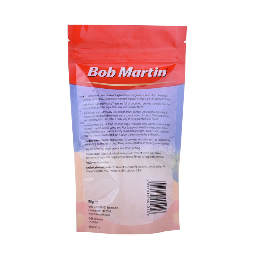 Eco Friendly Colorful Printing Plastic Stand Up Pet Food Bag Wholesale