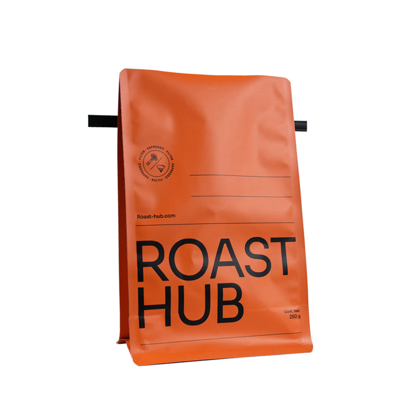 Biodegradable Personalized Logo Block Bottom Coffee Bags with Tin Tie Wholesale