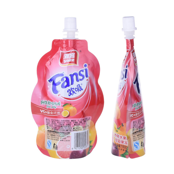 Fully Recyclable Laminated Material Bottle Shape Juice Spout Pouch