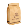 Hot Stamping Food Grade Biodegradable Kraft Paper Block Bottom Coffee Bag