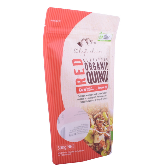 Customized heat seal food bag zipper pouch laminated with oval window