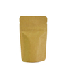 Standup compostable eco sustainable packaging with zipper in brown kraft 