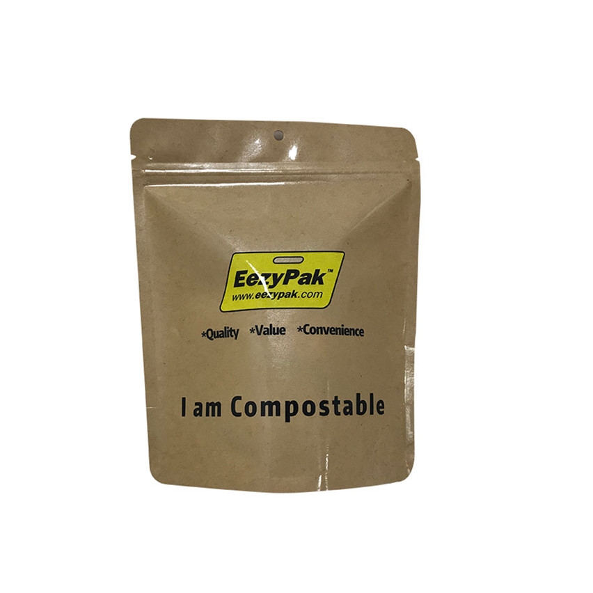 High Quality Compostable Gravure Printing Colorful Zip Lock Stand Up Kraft Paper Bag