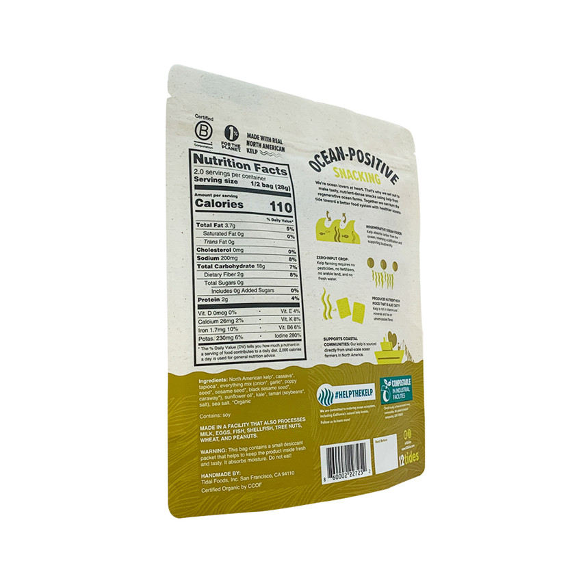 Sustainable Custom Production Chips Brands Stand Up Packaging Pouch Wholesale