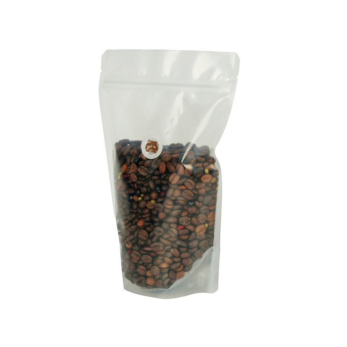 Custom size Recycled sustainable pouch packaging fully translucent with zipper
