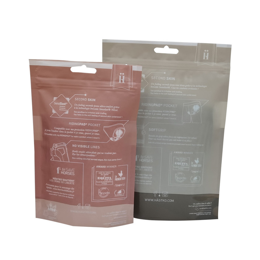 Compostable Custom Production Stand Up Apparel Packaging Bags Wholesale
