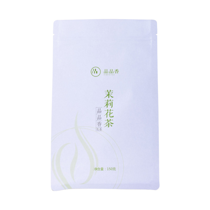 Custom flat bottom degradable packaging ziplock bag for tea