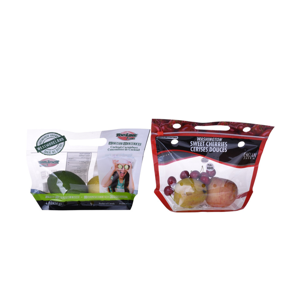 Recyclable package materials for fresh fruit with handle