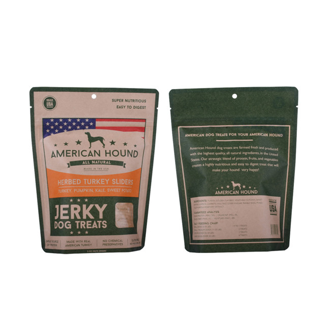 Organic stand-up brown kraft paper bag for beef jerky doypack