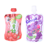 Plastic recyclable fruit jucie bag with spout pouch stand up