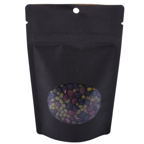 Home Compostable Kraft Paper Snack Packaing Pouch Bag with Window For Nuts