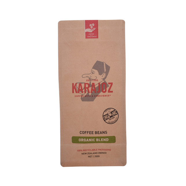 500g PLA Compostable kraft paper coffee bag with zipper