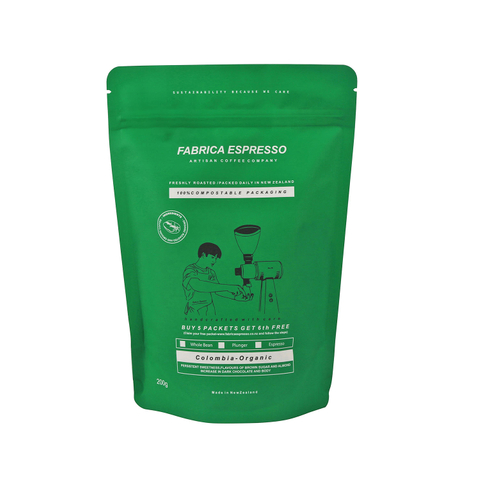 100% Home Composting Stand Up Coffee Packaging Bag with Color Printed