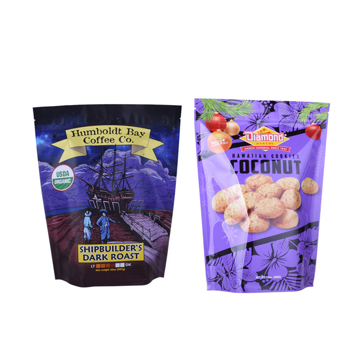 Customized Logo With Tear Notch Clear Bags For Food Packaging