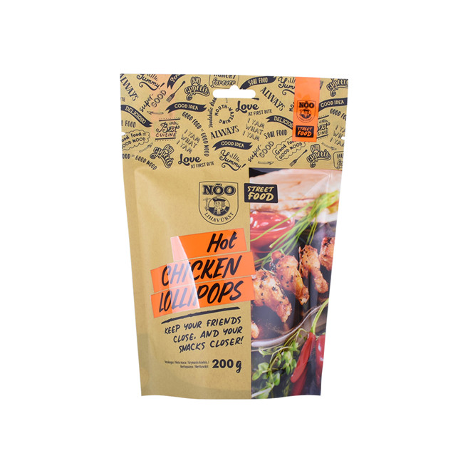 Recycled bag standing pouch for reoasted meat with custom logo