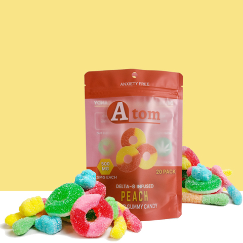 Custom Color Printed CBD Gummy Candy Stand Up Pouch Recyclable Bag Packgaing