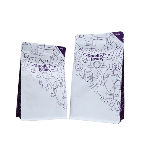 Good Quality Full Gloss Finish Custom Printed flat bottom coffee Pouches Low Minimum