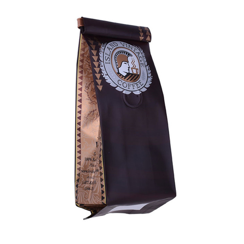 Custom Printed plastic coffee bag flat bottom