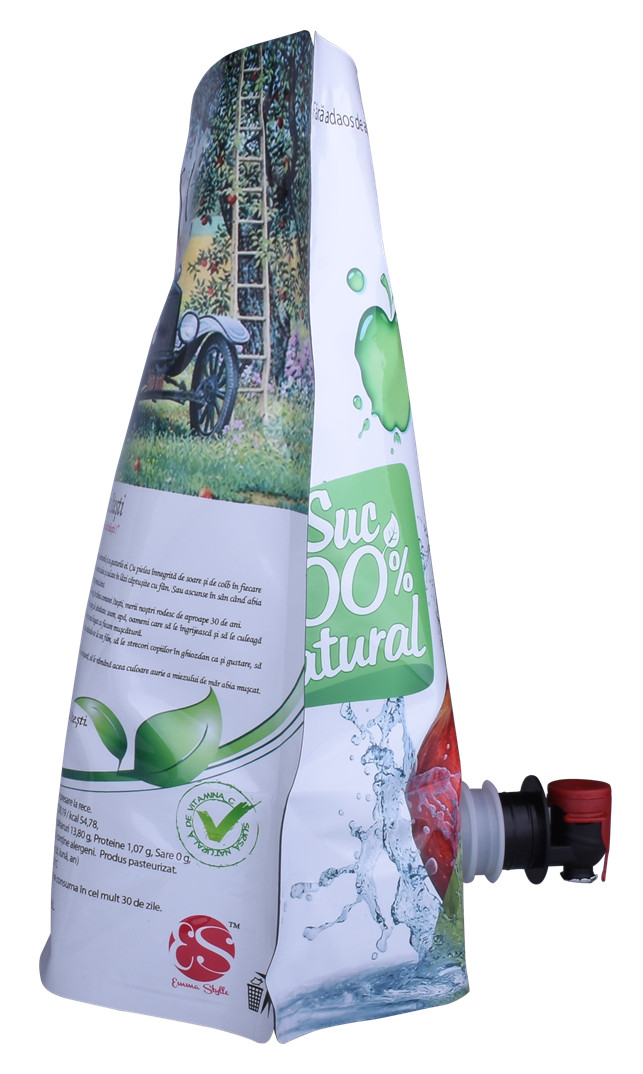 2L wine packaging with tape Juice Pouch printed