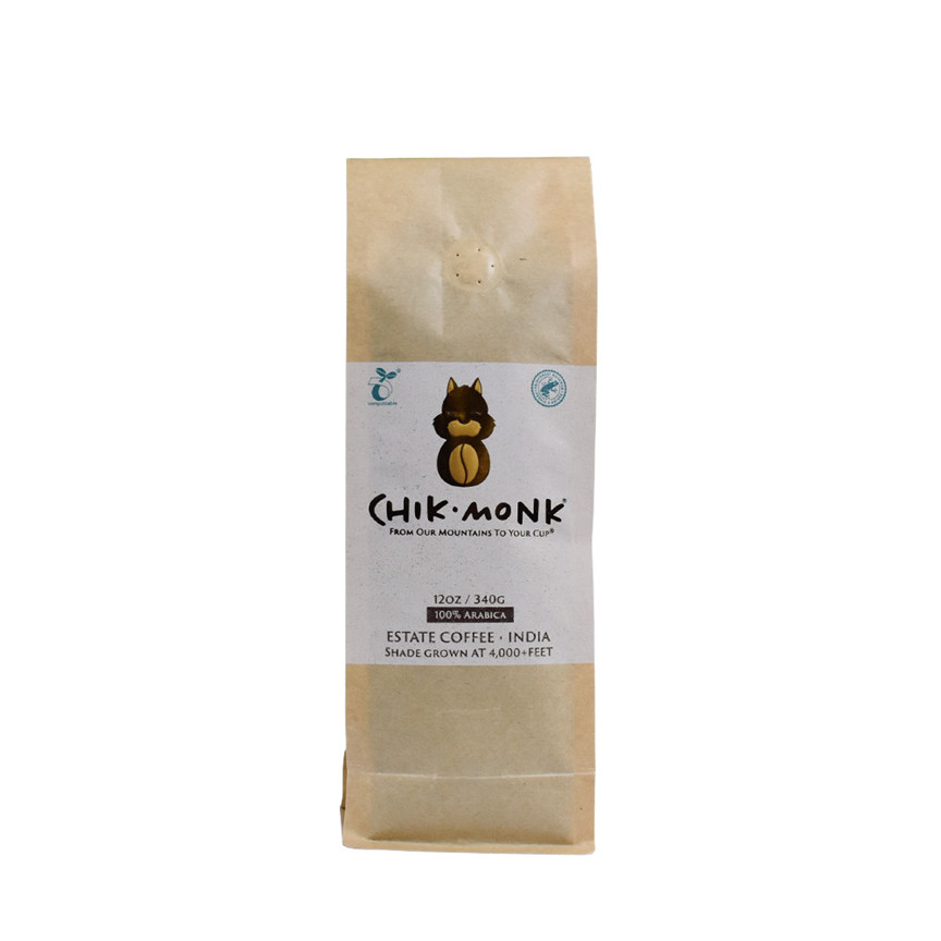 Promotional Barrier Natural Composite Clear Zipper Wholesale Coffee Bag Sealing
