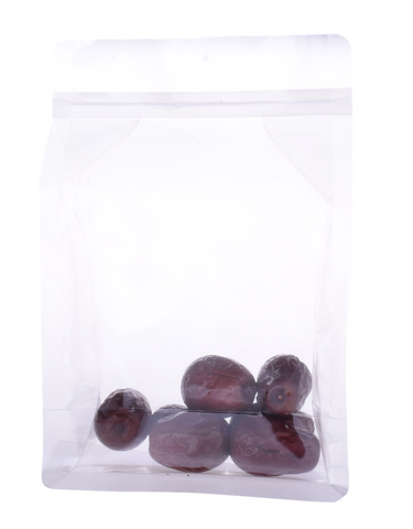 New Design Flat Bottom Kraft Window Bag Biodegradable Ziplock Bags Bulk Clear Food Packaging Bags