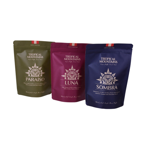 Compostable zipper coffee & tea packaging for 250g coffee packing