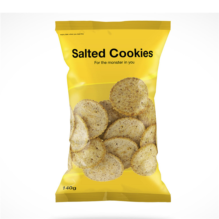 Easy Tear Glossy Finish Biodegradable Colorful Flat Chips Bag