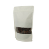 Top Quality Compostable White Paper Stand Up Food Bag with Window Wholesale