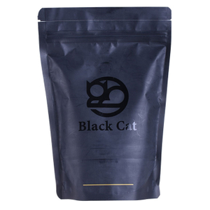 Black roasted coffee packaging bags doypack with valve